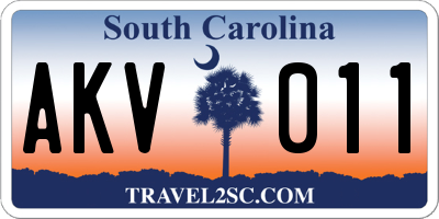 SC license plate AKV011