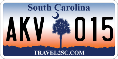 SC license plate AKV015
