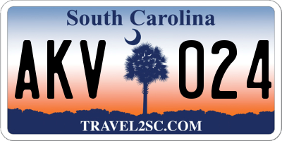 SC license plate AKV024