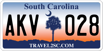SC license plate AKV028