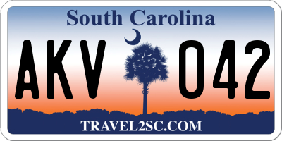 SC license plate AKV042