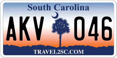 SC license plate AKV046