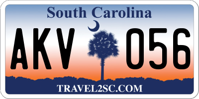 SC license plate AKV056