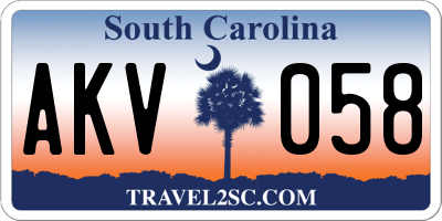 SC license plate AKV058