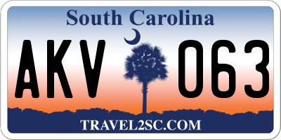 SC license plate AKV063