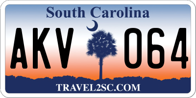 SC license plate AKV064