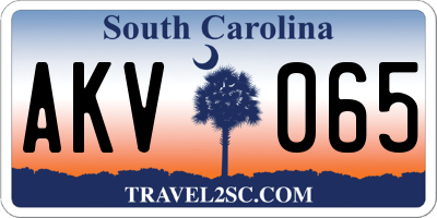 SC license plate AKV065