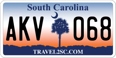 SC license plate AKV068