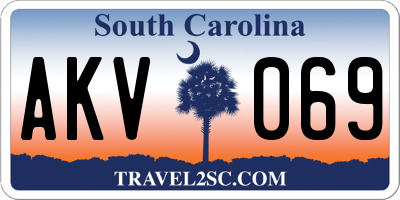 SC license plate AKV069