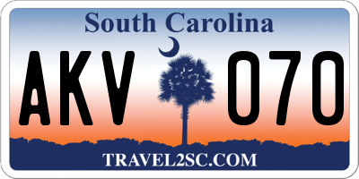 SC license plate AKV070
