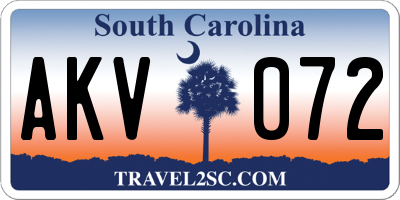 SC license plate AKV072