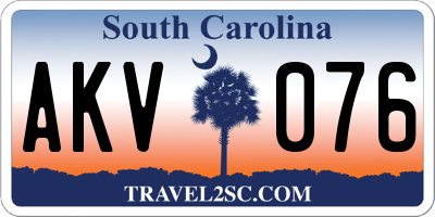 SC license plate AKV076