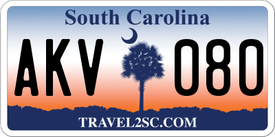 SC license plate AKV080