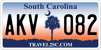 SC license plate AKV082
