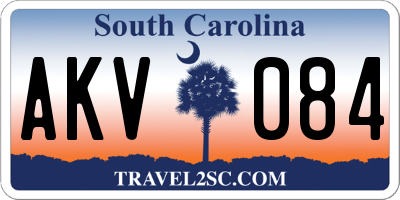 SC license plate AKV084