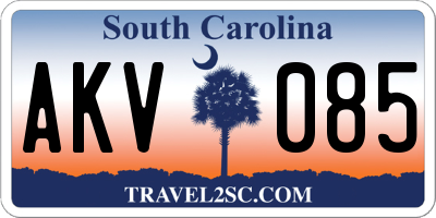 SC license plate AKV085