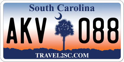 SC license plate AKV088