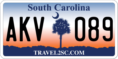 SC license plate AKV089