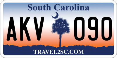 SC license plate AKV090