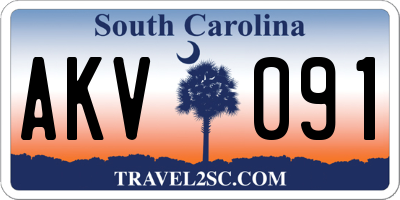 SC license plate AKV091