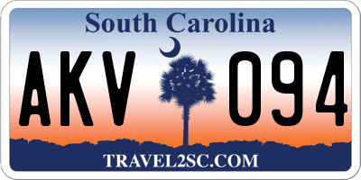 SC license plate AKV094