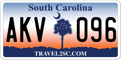 SC license plate AKV096