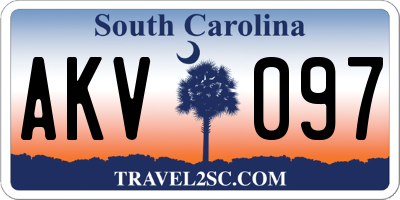 SC license plate AKV097
