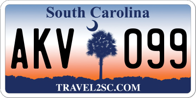 SC license plate AKV099