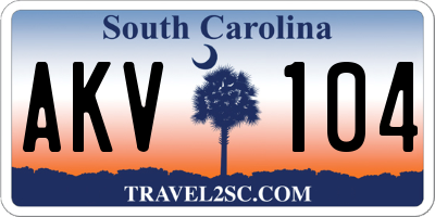 SC license plate AKV104