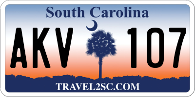 SC license plate AKV107