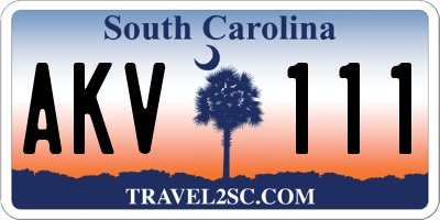 SC license plate AKV111