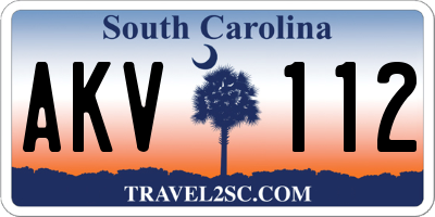 SC license plate AKV112