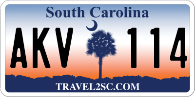 SC license plate AKV114