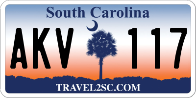 SC license plate AKV117