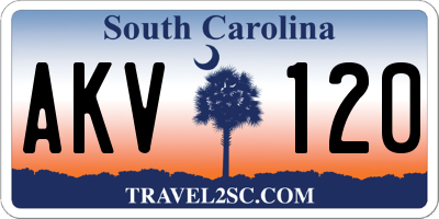 SC license plate AKV120