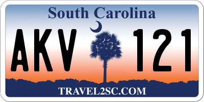 SC license plate AKV121