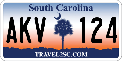 SC license plate AKV124