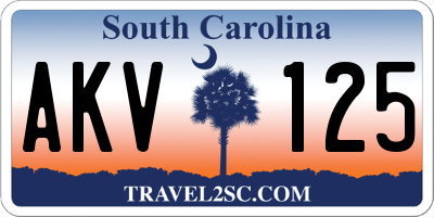SC license plate AKV125