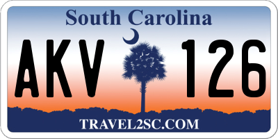 SC license plate AKV126