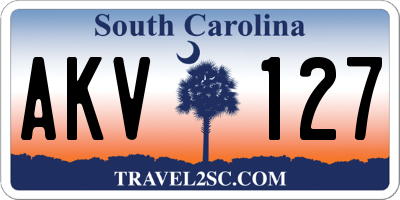 SC license plate AKV127