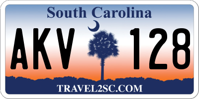 SC license plate AKV128