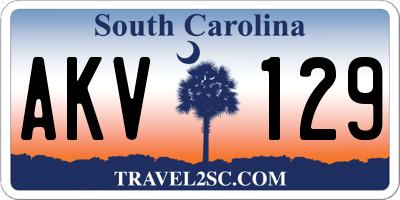 SC license plate AKV129