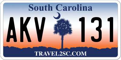 SC license plate AKV131