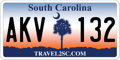 SC license plate AKV132