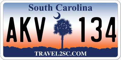 SC license plate AKV134