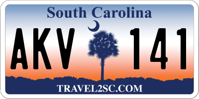 SC license plate AKV141