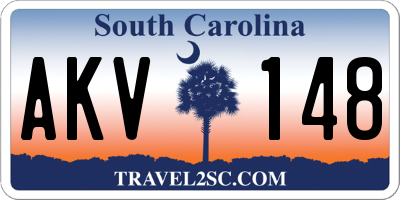 SC license plate AKV148