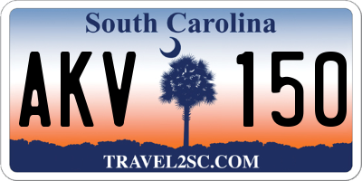 SC license plate AKV150