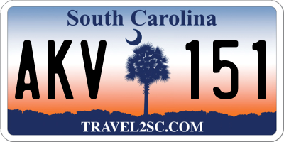 SC license plate AKV151