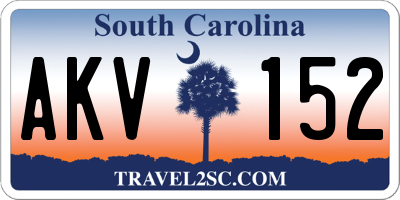 SC license plate AKV152